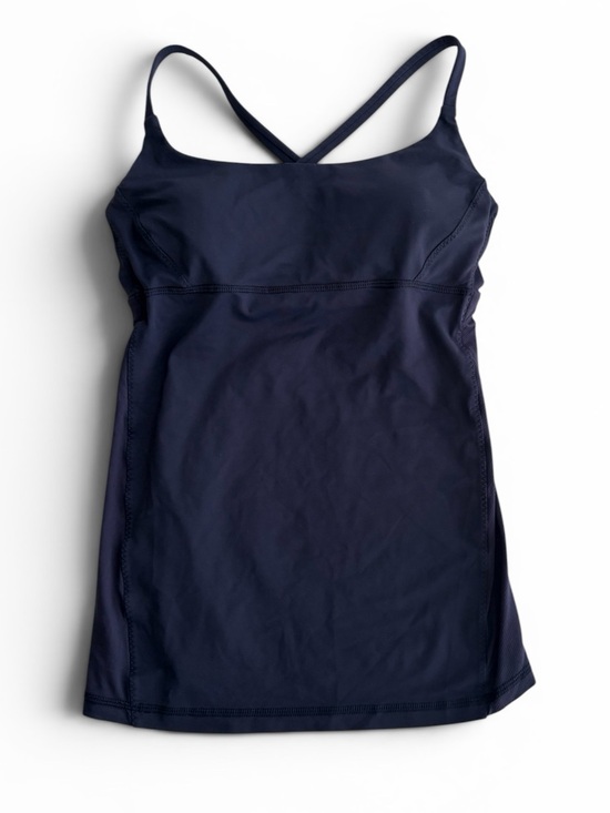 lululemon athletica Tops - Lululemon Energy Tank Top with Built-in Bra and Criss-Cross Back Navy Size Small